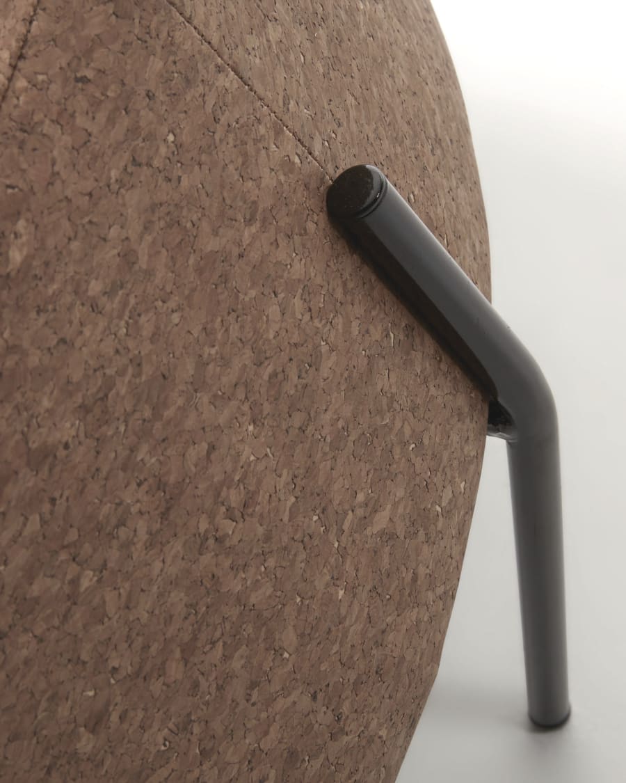 Button coffee table in dark cork