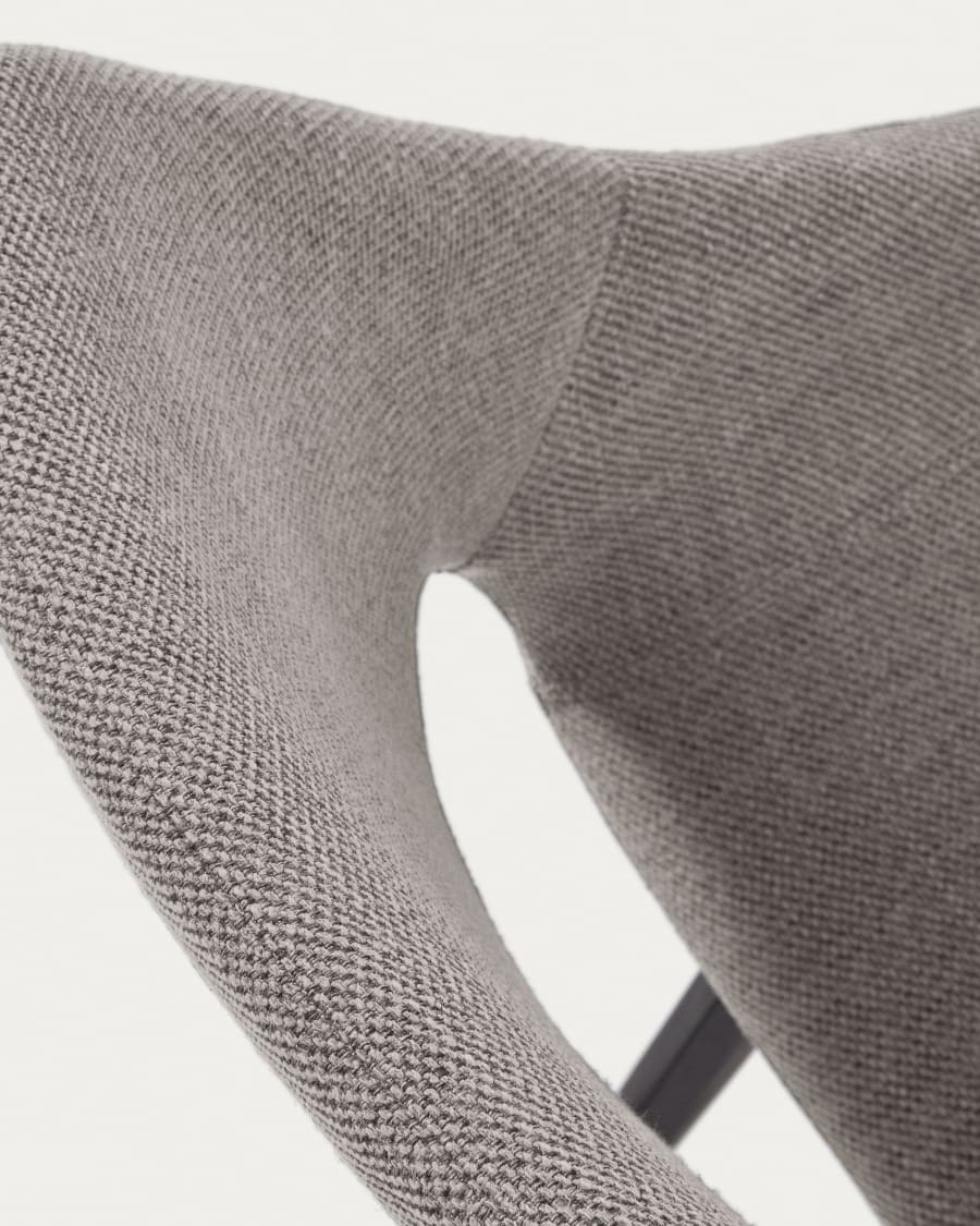 Hest light grey chair with steel legs with black finish