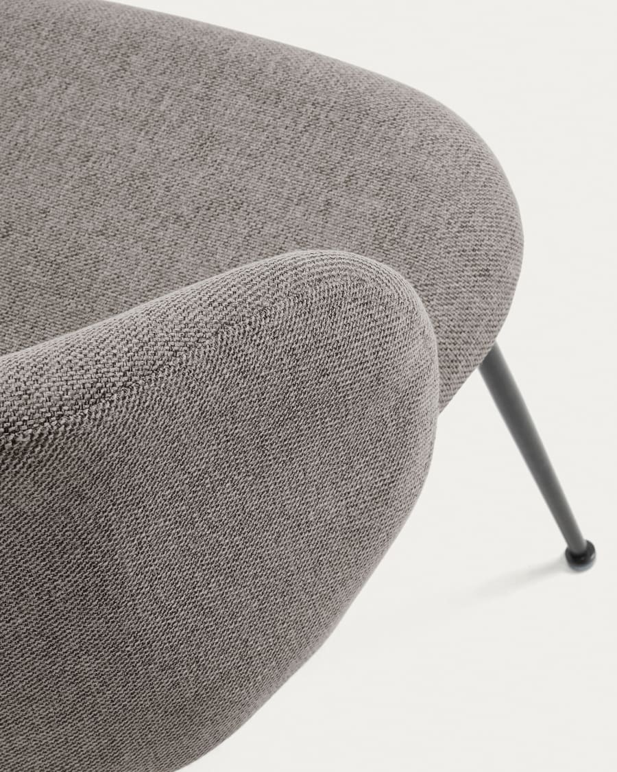 Minna light grey chair with steel legs with black finish