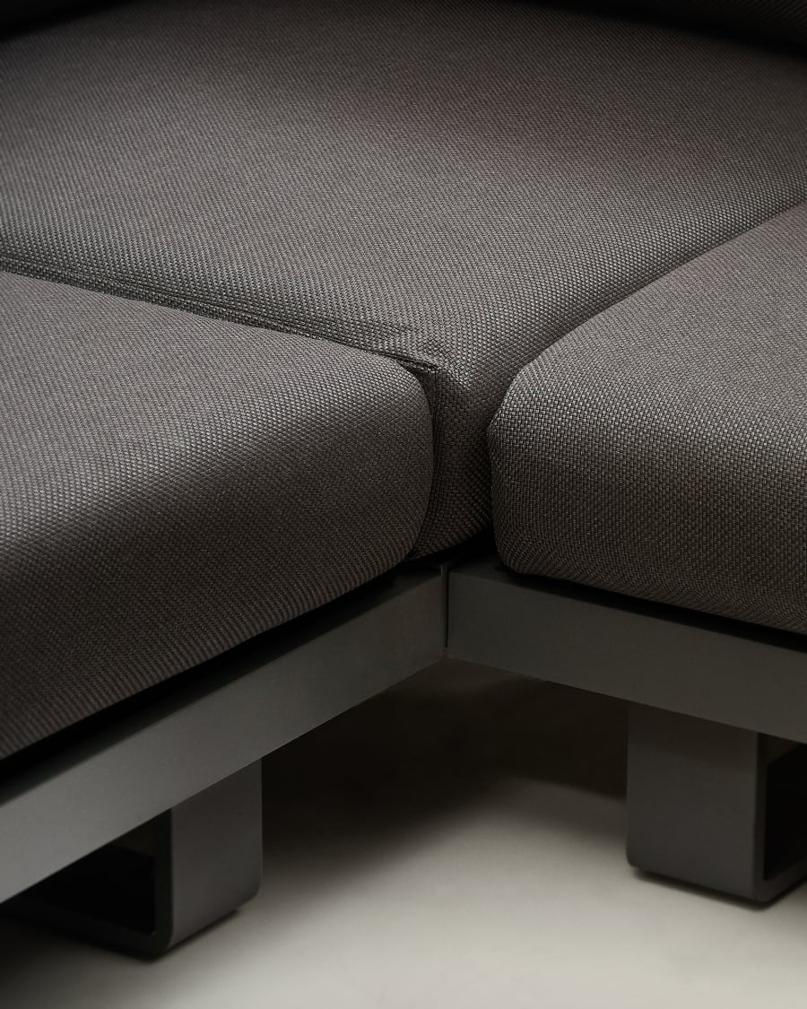 Tosqueta 5-seater corner sofa and table set made from aluminium and solid teak wood FSC 100%