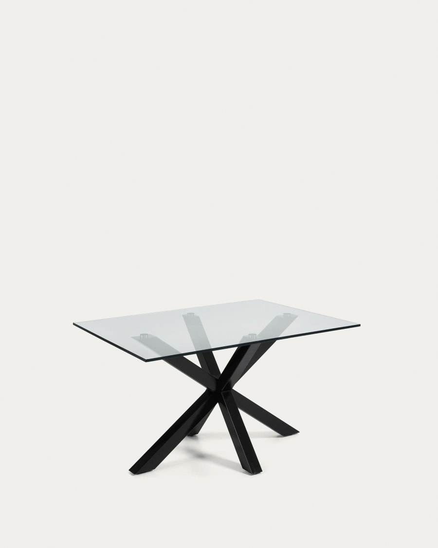 Argo coffee table glass black legs 130 x 70 cm