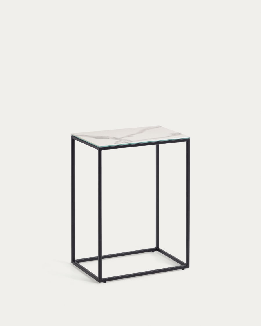 Rewena side table porcelain Kalos Blanco finishing 45 x 30 cm