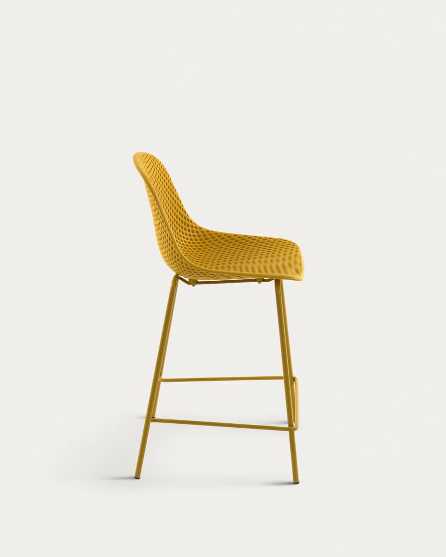 Quinby outdoor stool in yellow, height 65 cm