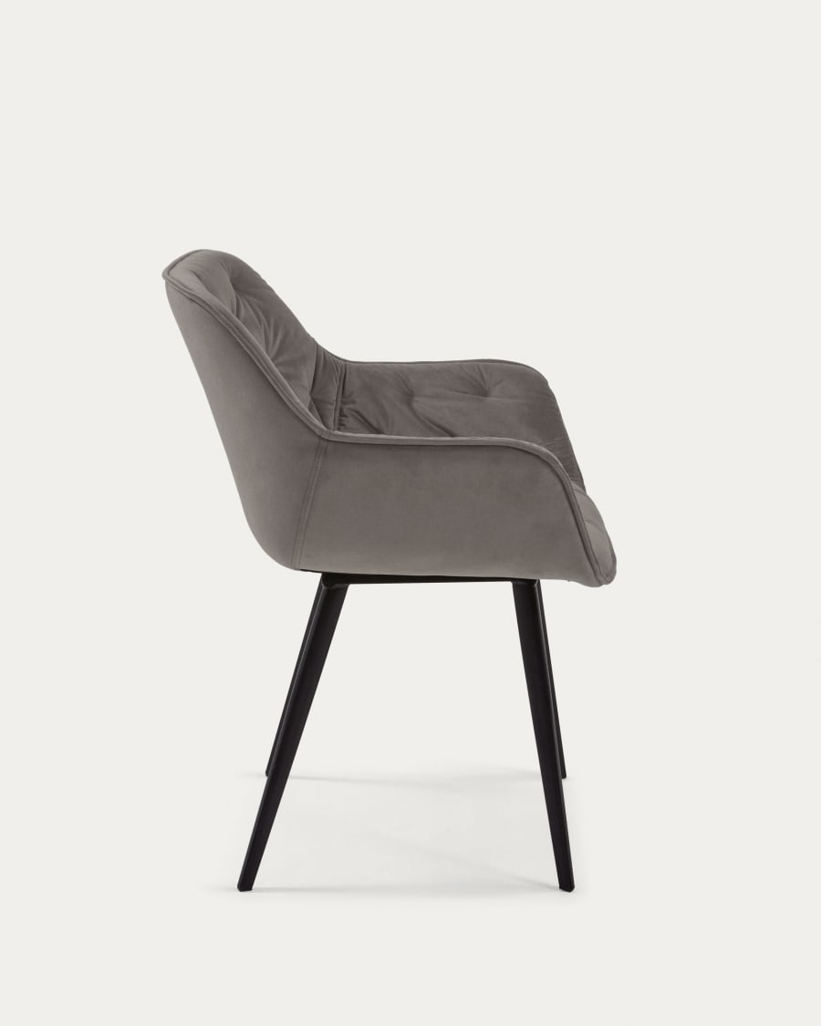 Chair Mulder grey velvet | Kave Home International Chair Mulder grey velvet | Kave Home International