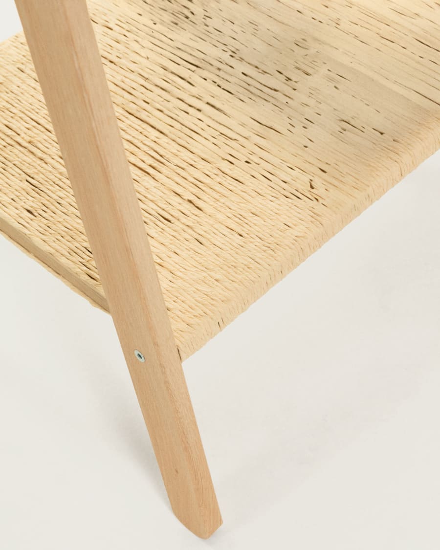 Natane birch wood and rattan clothing rail, 95 x 152 cm