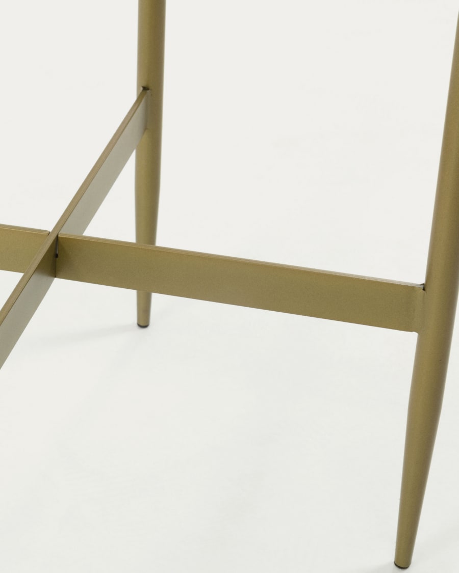 Elisenda glass side table in white with golden steel structure Ø 50 cm