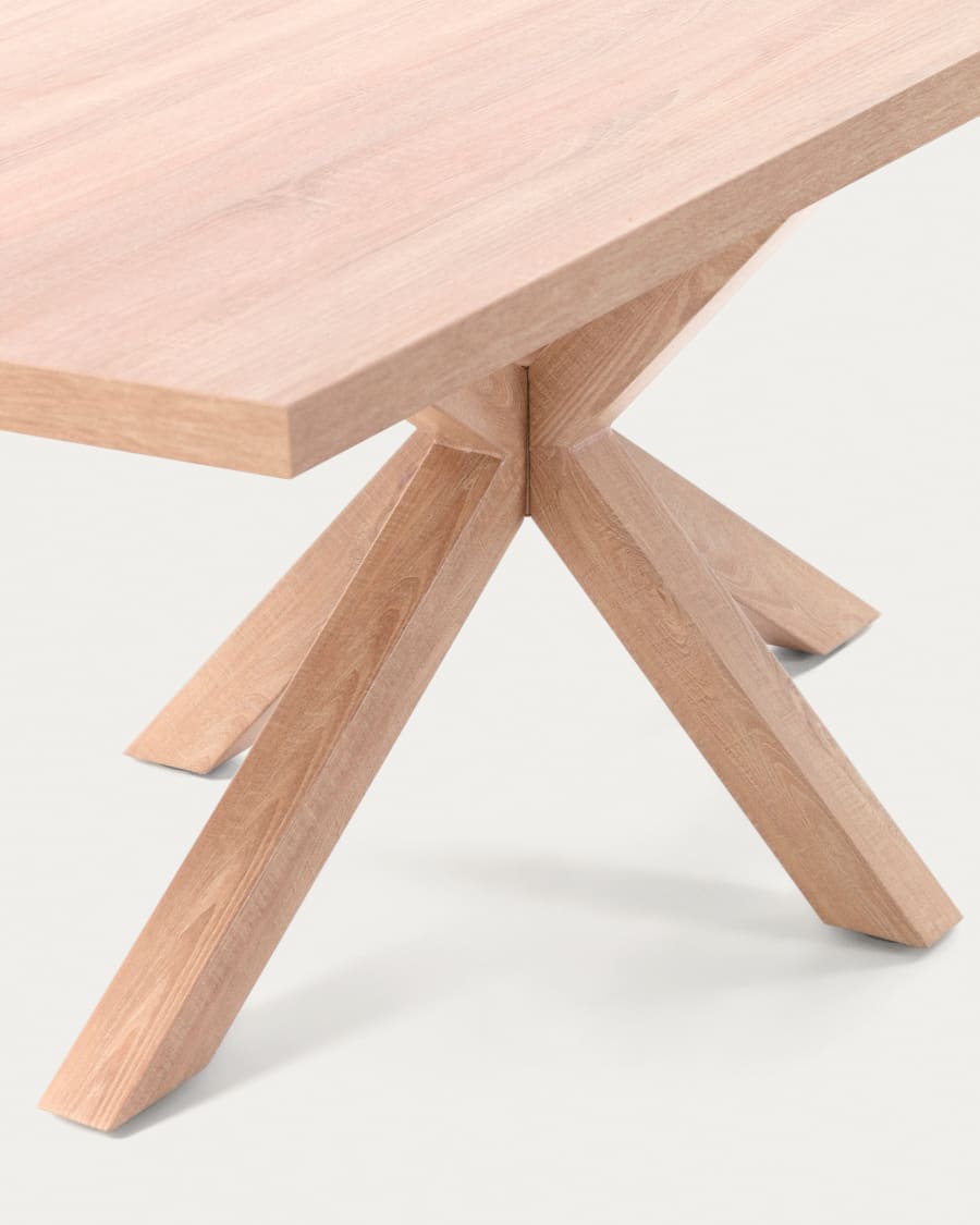 Argo table in melamine with natural finish and wood-effect steel legs 160 x 100 cm