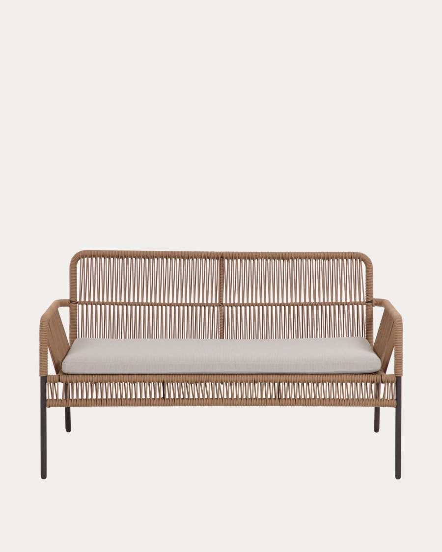 Samanta 2 seater stackable sofa in beige cord, 133 cm