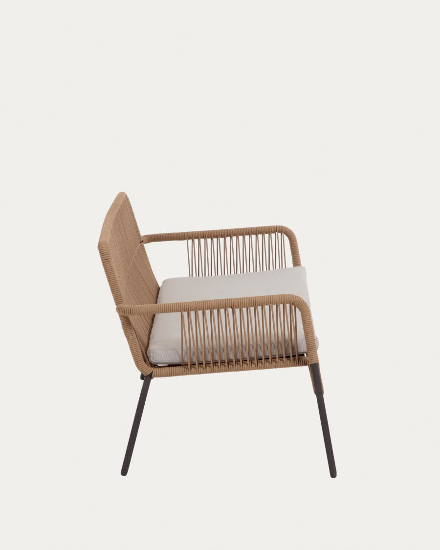 Samanta 2 seater stackable sofa in beige cord, 133 cm