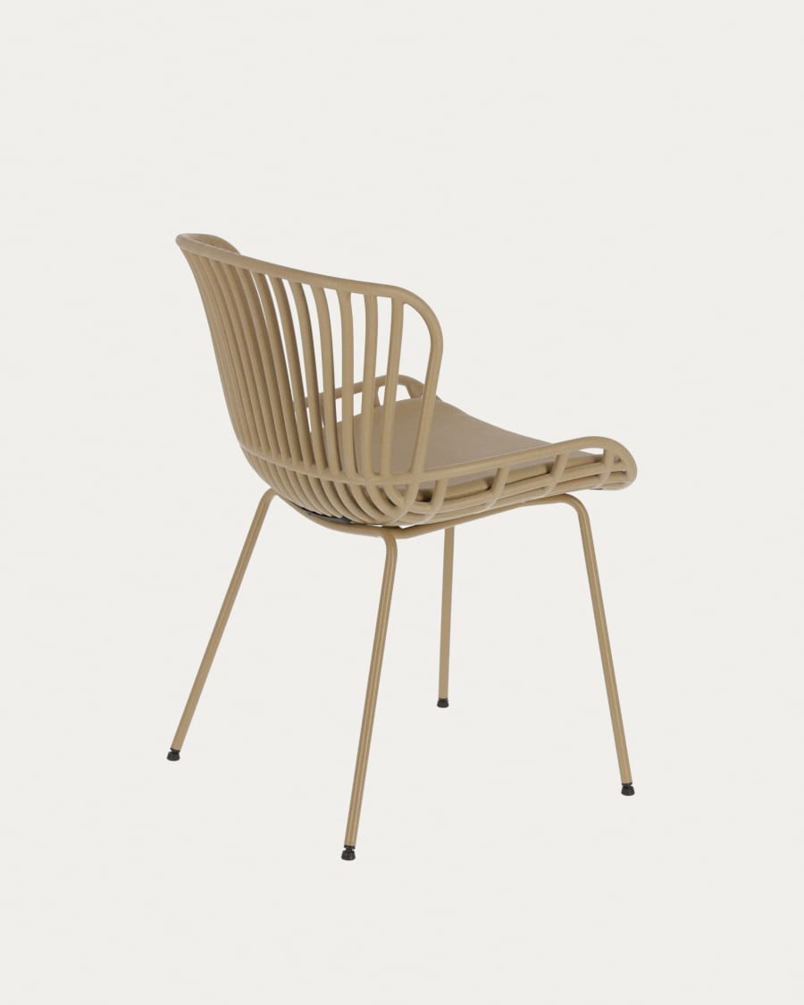 Surpik Stuhl mit Stahlbeinen in Beige