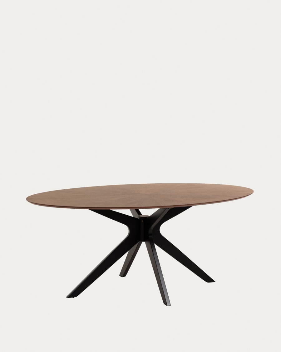 Naanim table with walnut veneer and legs in a black finish, 180 x 110 cm.