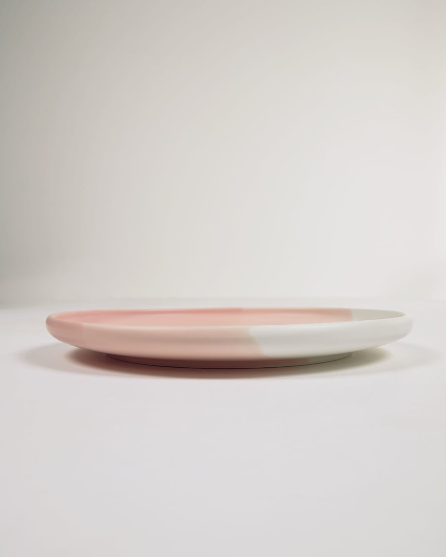 Sayuri porcelain dinner plate in pink and white