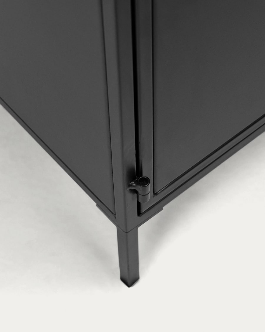 Shantay metal sideboard in a painted black finish with 3 doors, 160 x 72 cm