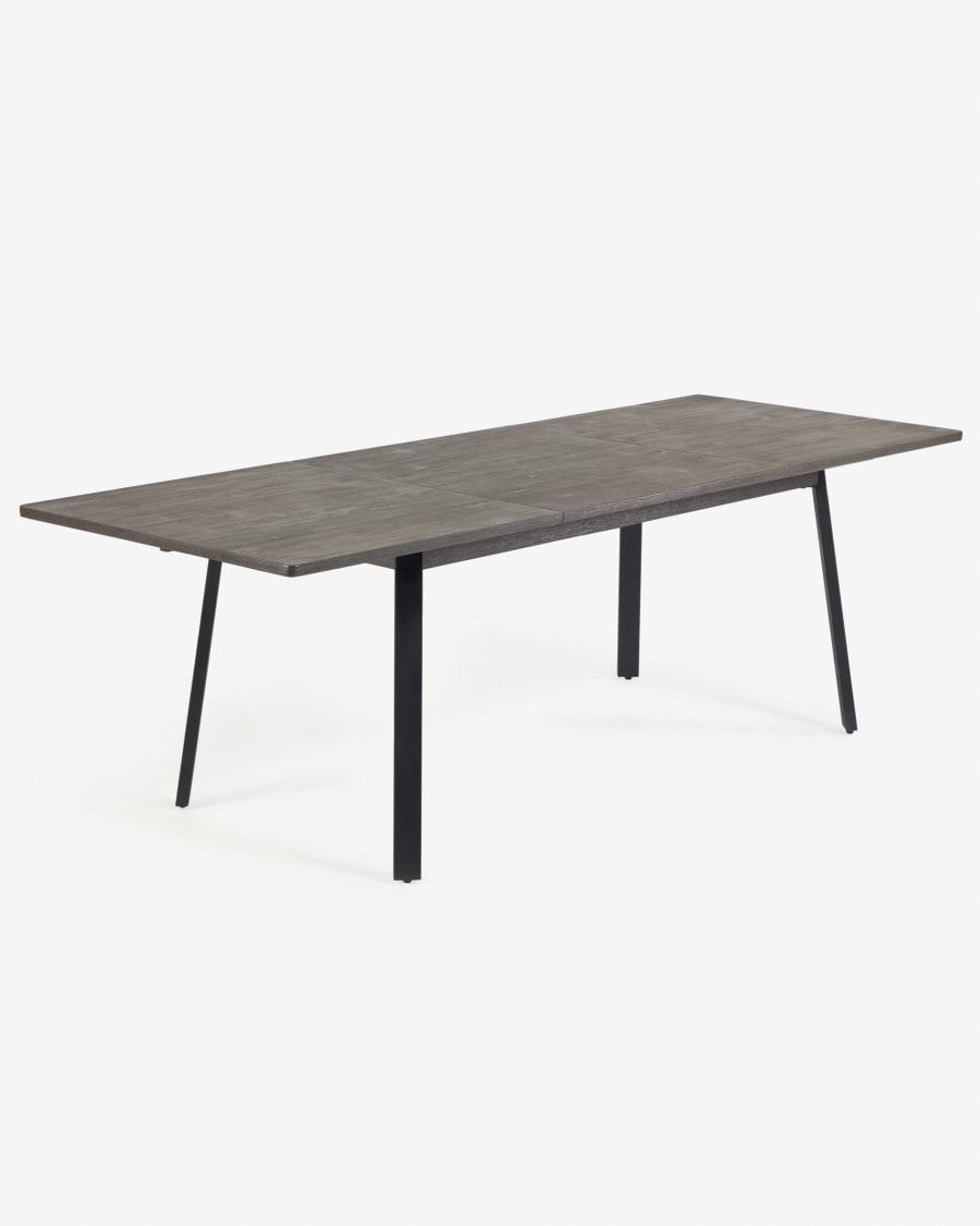 Grey Indiann extendable table in solid acacia wood 160 (220) x 75 cm