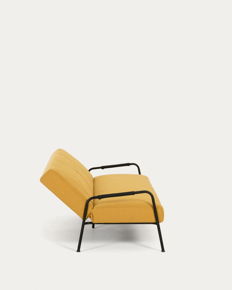 Neiela three seater sofa bed in mustard yellow, 180 cm