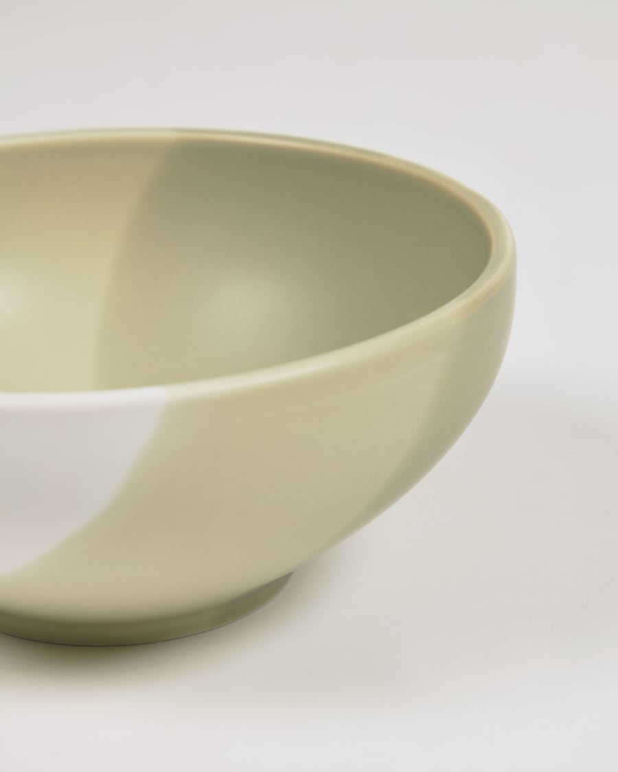 Sayuri small porcelain bowl in green and white