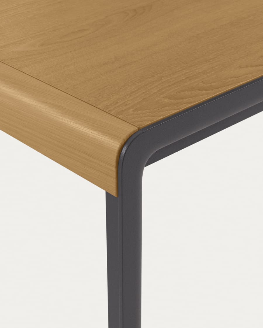 Nadyria extendable table with oak veneer and steel legs 120 (160) x 80 cm