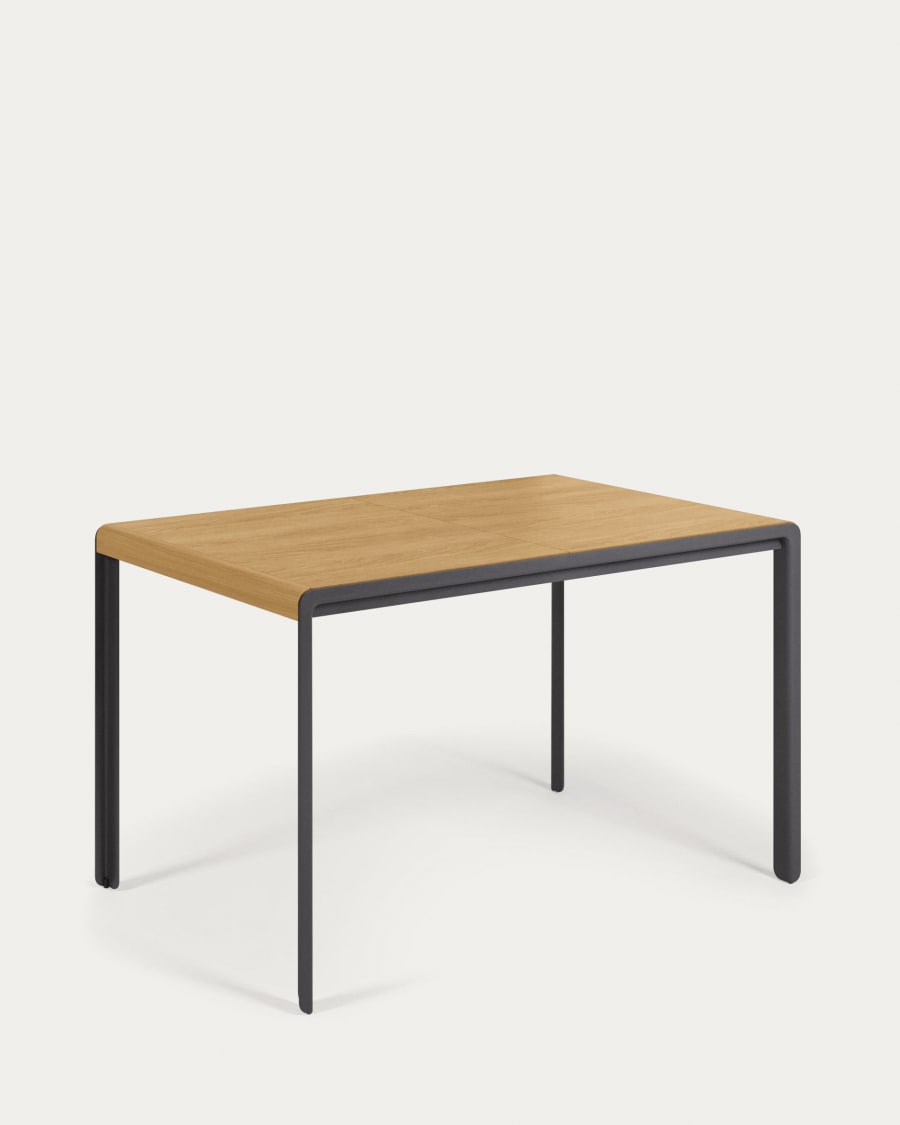 Nadyria extendable table with oak veneer and steel legs 120 (160) x 80 cm