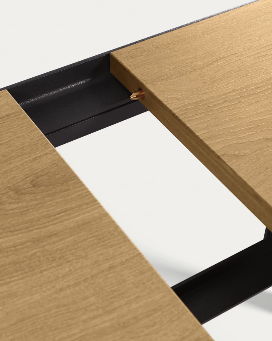 Nadyria extendable table with oak veneer and steel legs 120 (160) x 80 cm