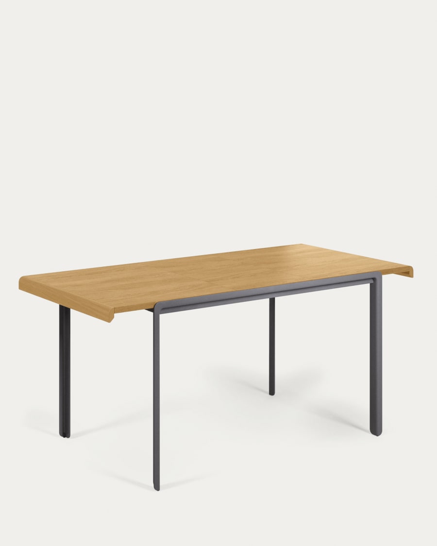 Nadyria extendable table with oak veneer and steel legs 120 (160) x 80 cm