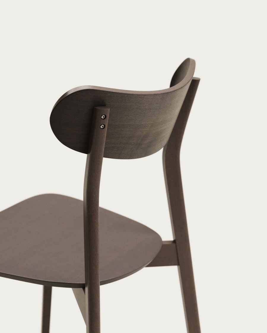 Safina chair in ash veneer and solid rubber wood