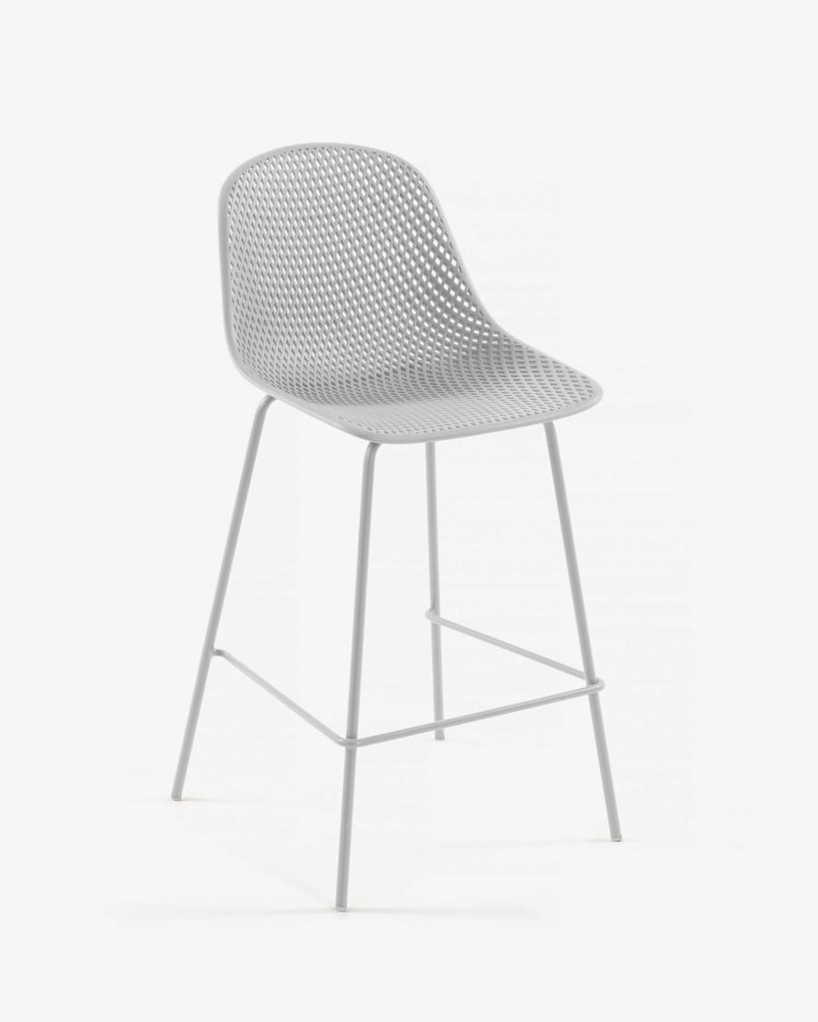 Quinby outdoor stool in white, height 65 cm