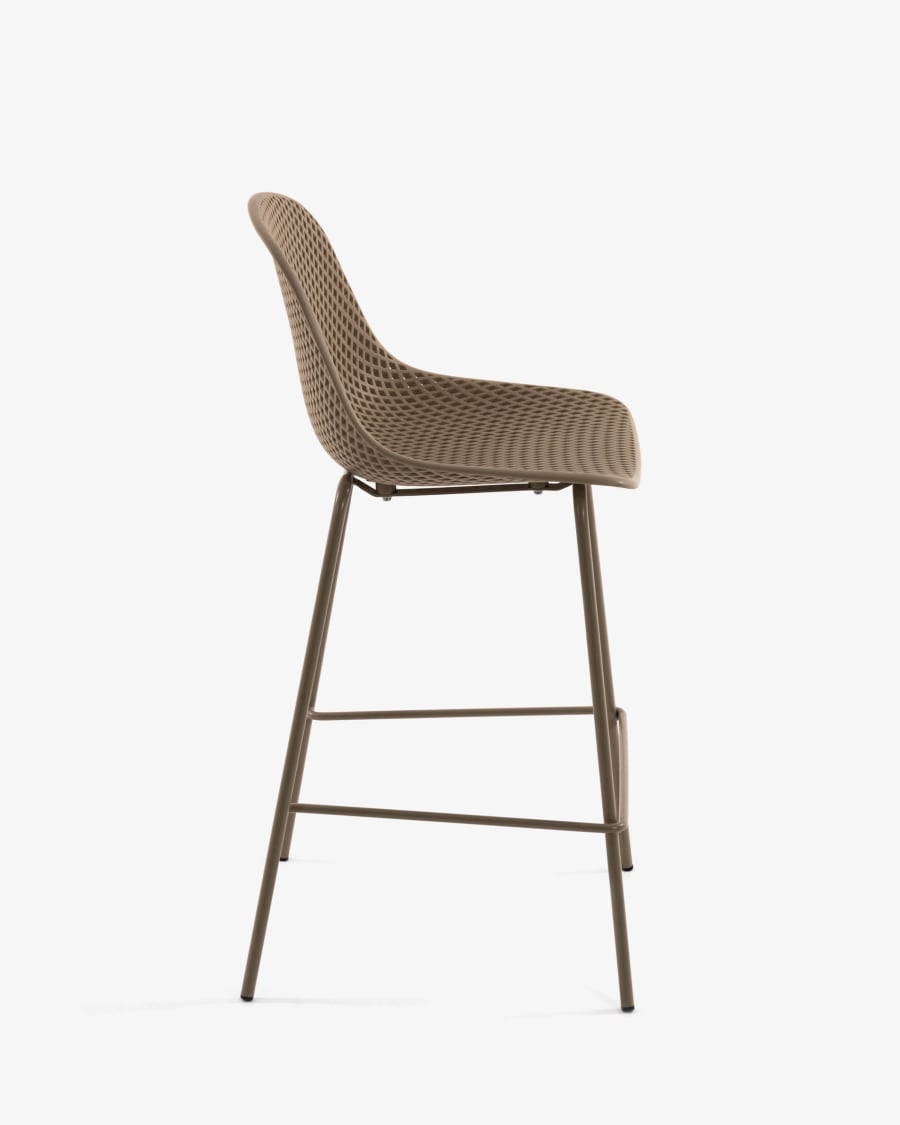 Quinby outdoor stool in beige, height 65 cm