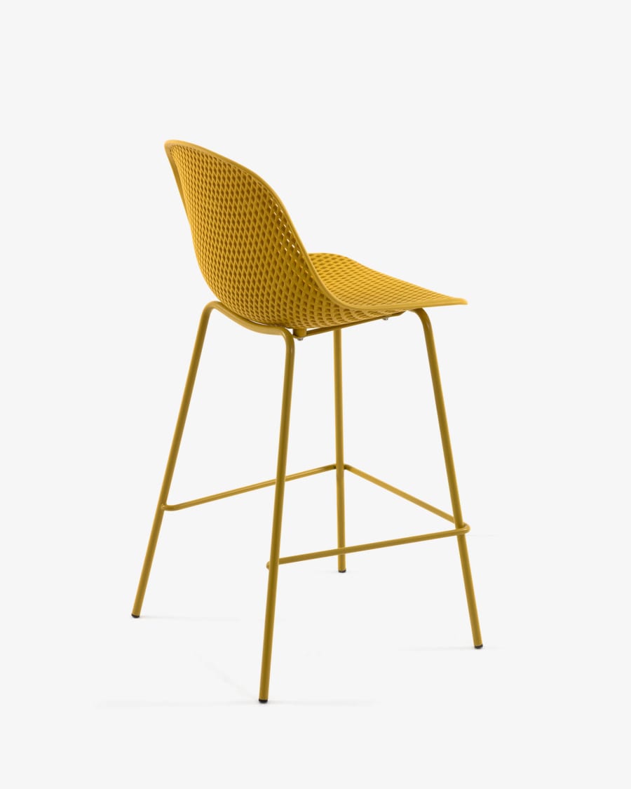 Quinby outdoor stool in yellow, height 65 cm