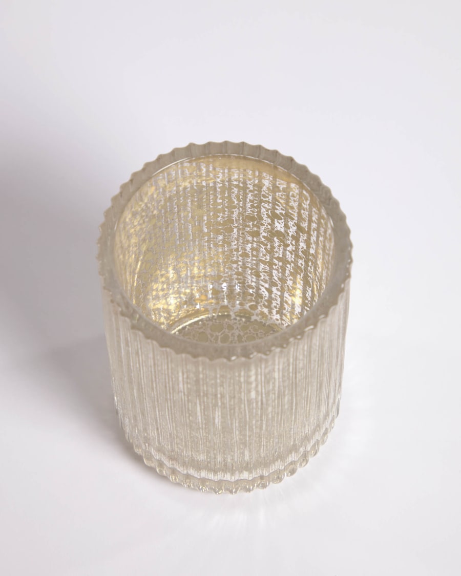 Christell gold glass toothbrush holder