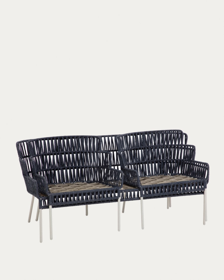 Robyn set of 2 blue armchairs and sofa