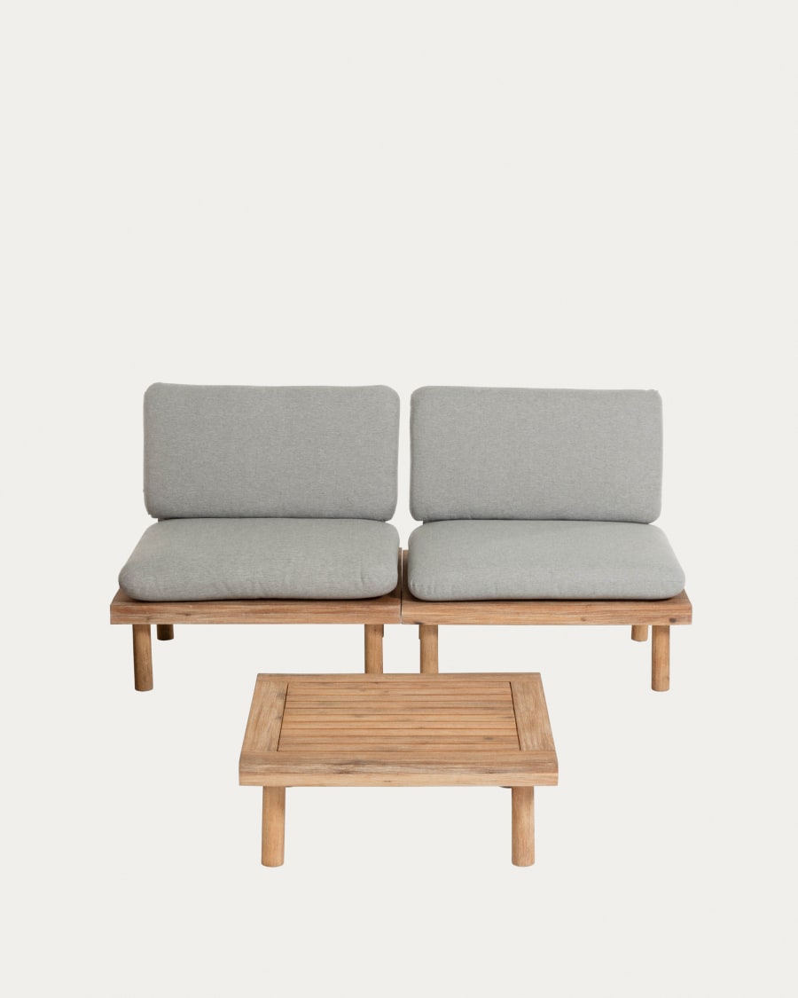 Viridis 2 armchairs and 1 table set FSC 100%