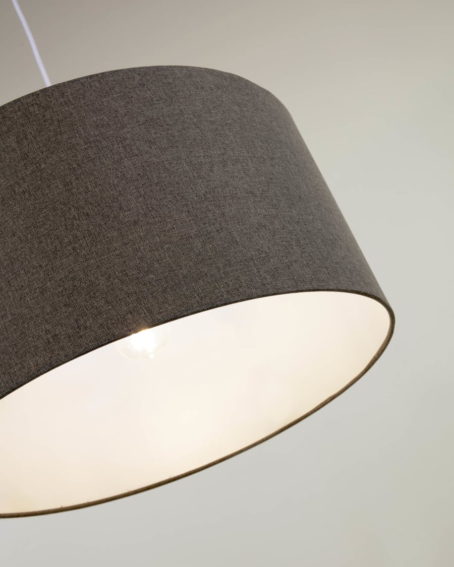 Nazli large linen ceiling light shade with grey finish Ø 50 cm
