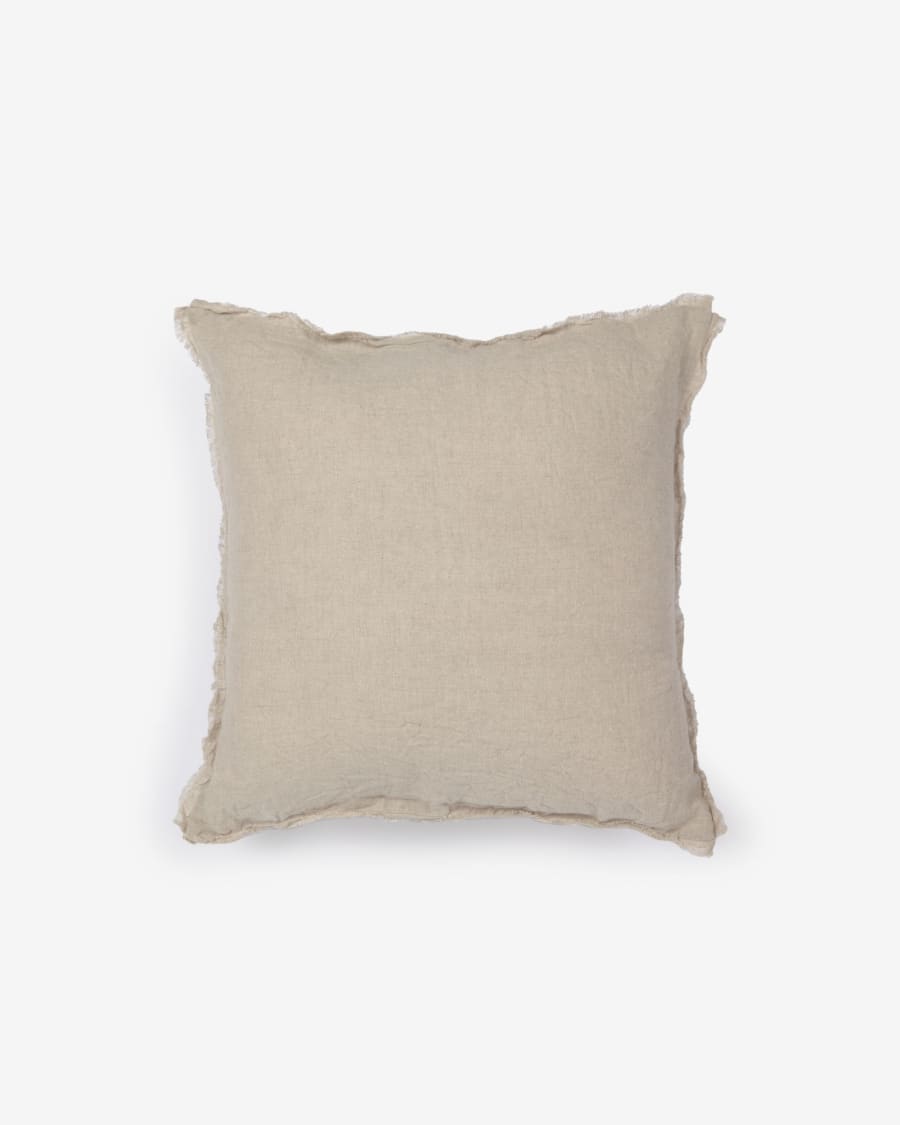 Draupadi cushion cover 100% linen in beige 45 x 45 cm