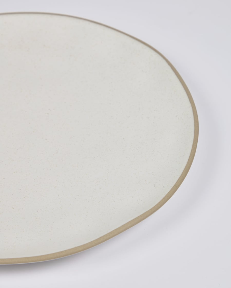 Ryba dessert plate in white and brown ceramic