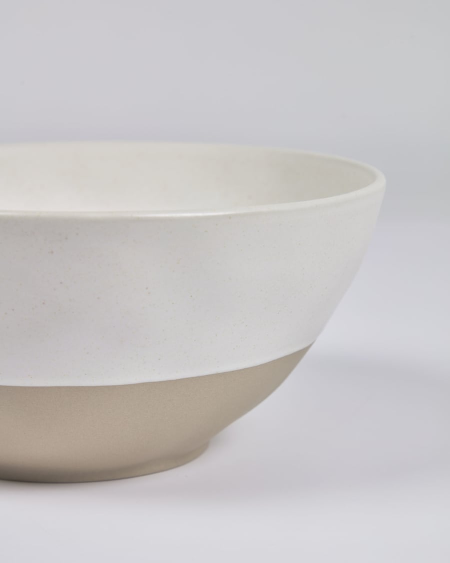 Ryba bowl in white and brown ceramic