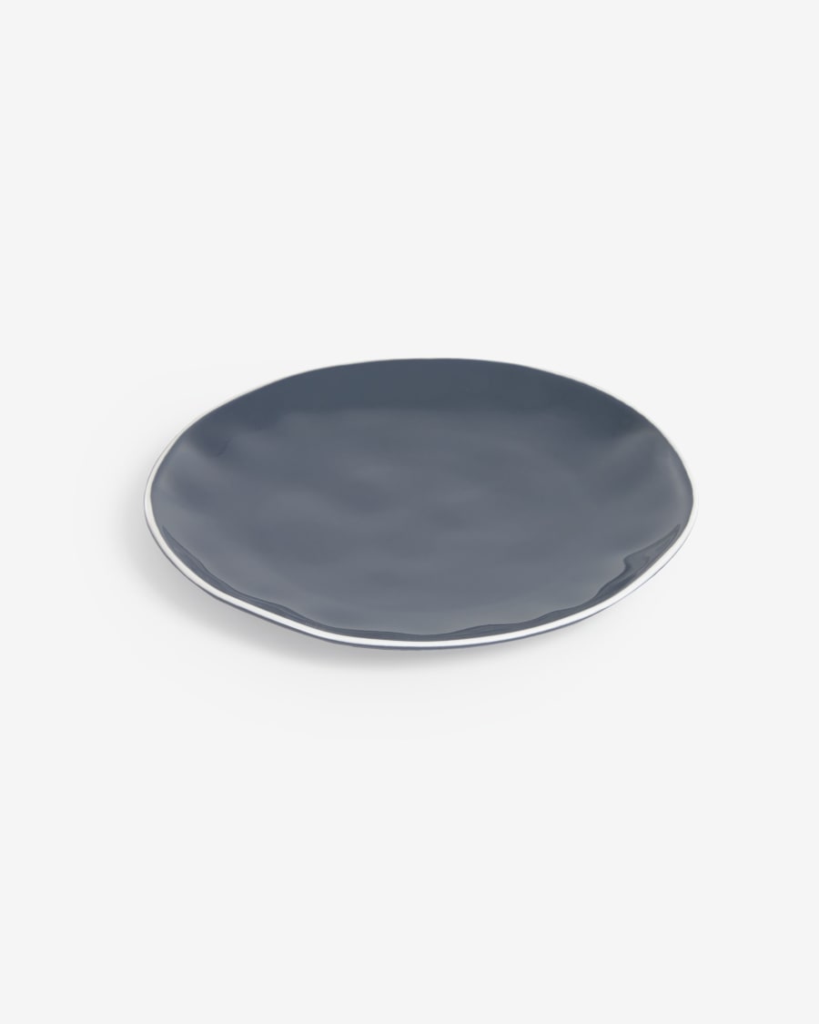 Pontis dessert plate in blue porcelain