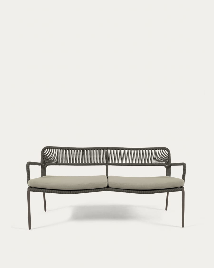 Cailin 2 seater sofa in green cord with galvanised steel legs in dark green, 150 cm