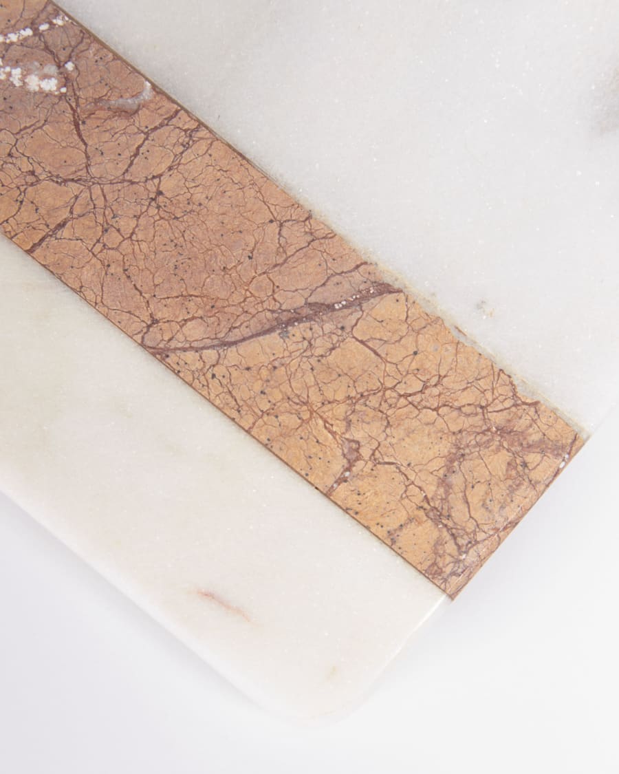 Saskia set of 4 coasters in brown and white marble