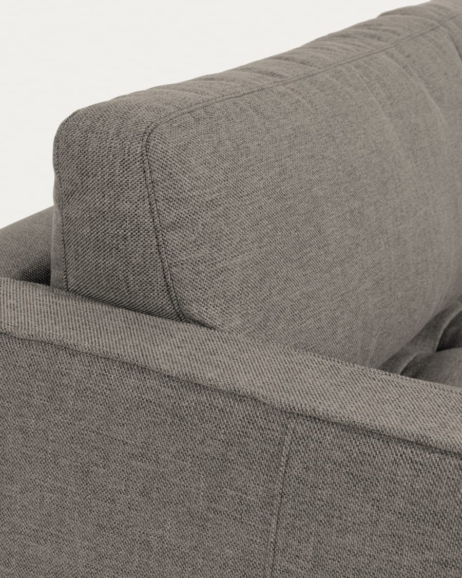 Debra 3 seater sofa with footrest in light grey, 222 cm