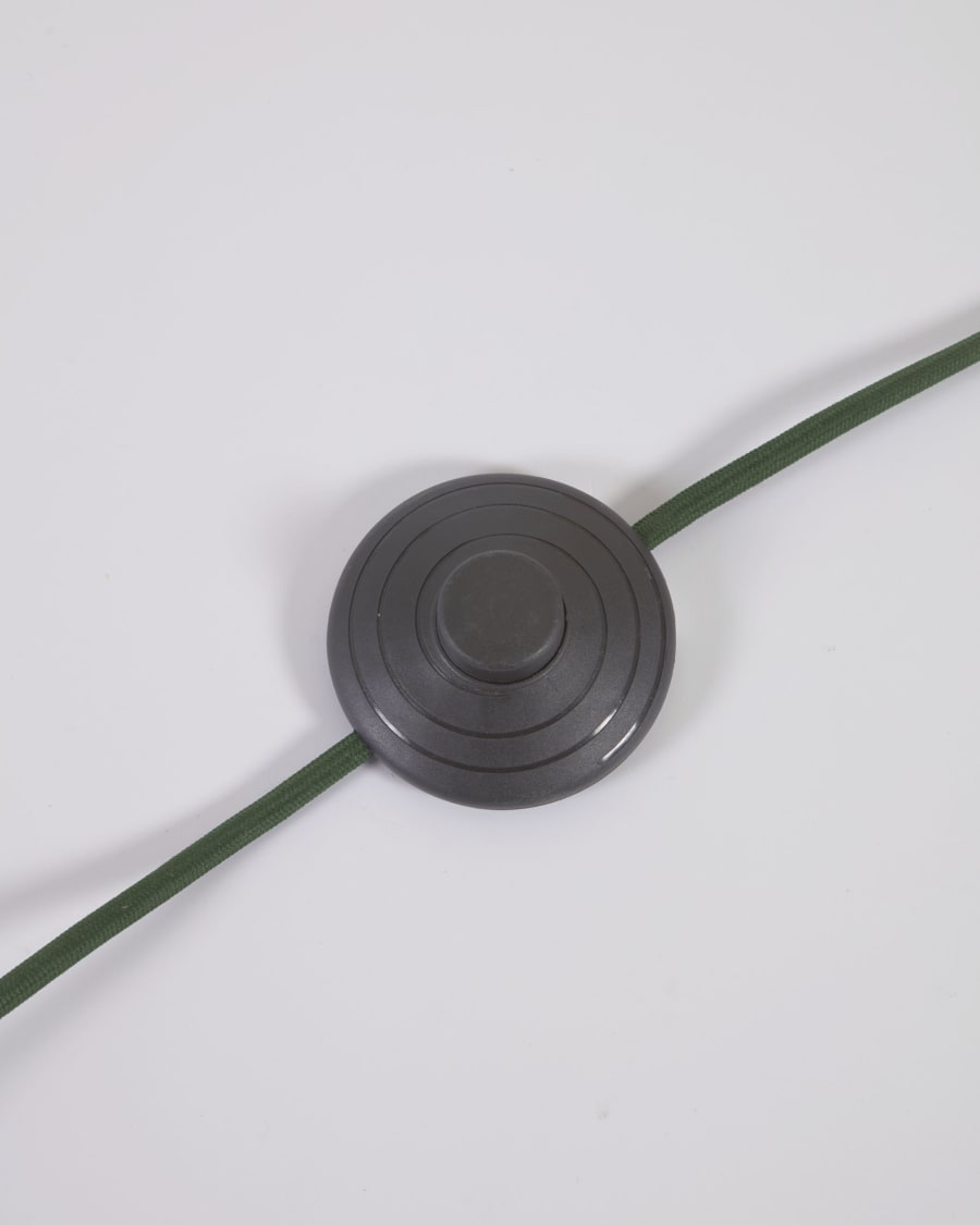 Large Lumisa floor lamp in rattan with natural finish and green cord