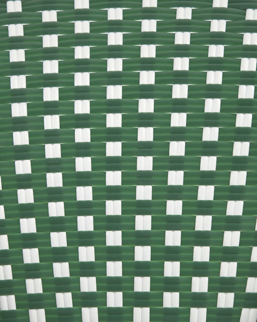 Marilyn stackable outdoor bistro chair in aluminium and synthetic rattan, green & white