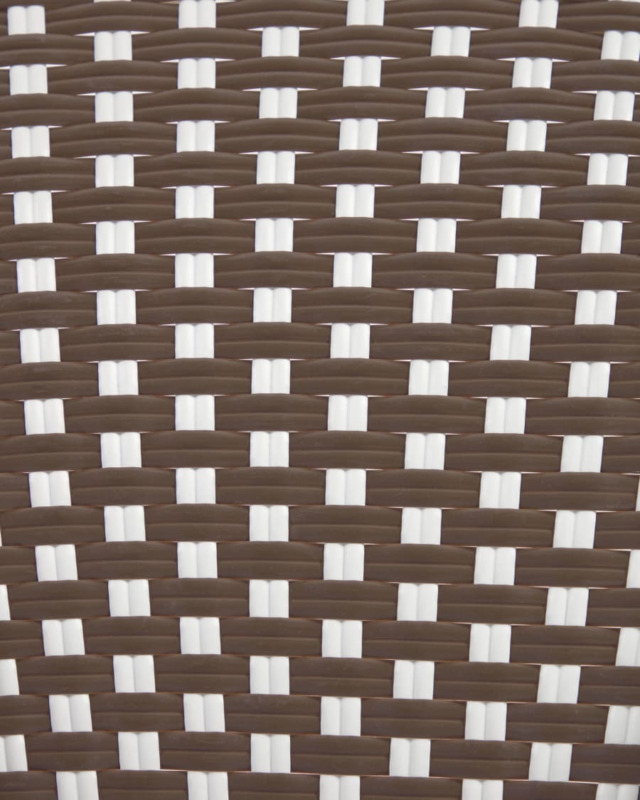 Marilyn stackable outdoor bistro chair in aluminium and synthetic rattan, brown & white