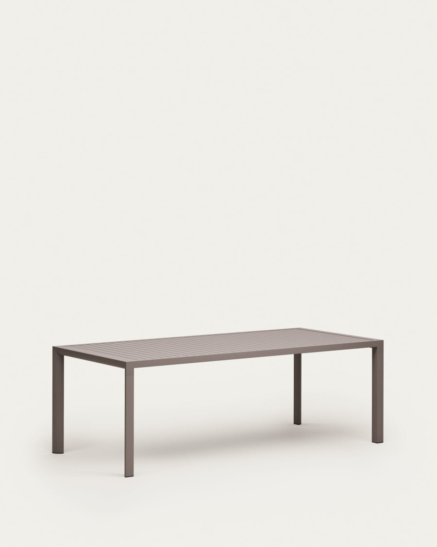 Culip aluminium outdoor table in powder coated brown finish, 220 x 100 cm