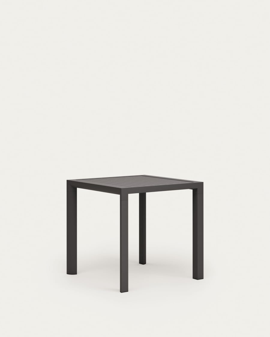 Culip aluminium outdoor table in powder coated grey finish, 77 x 77 cm