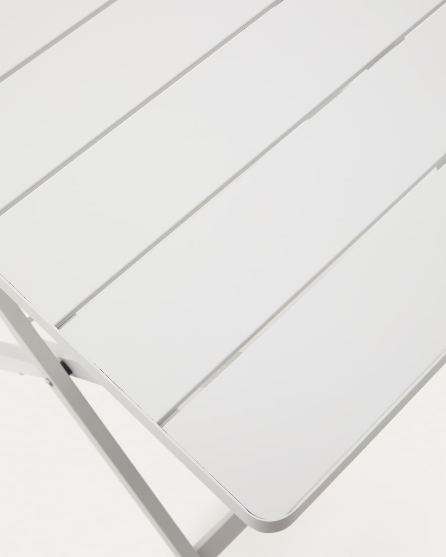 Faltbarer Gartentisch Torreta aus Aluminium mit hellgrauem Finish 70 x 70 cm