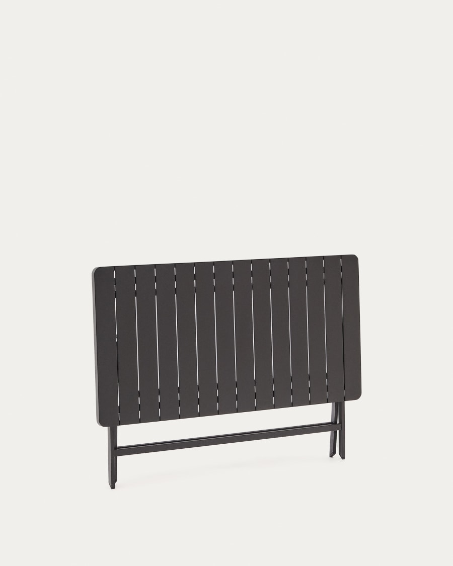 Torreta folding outdoor table made of aluminum with dark grey finish 140 x 70 cm