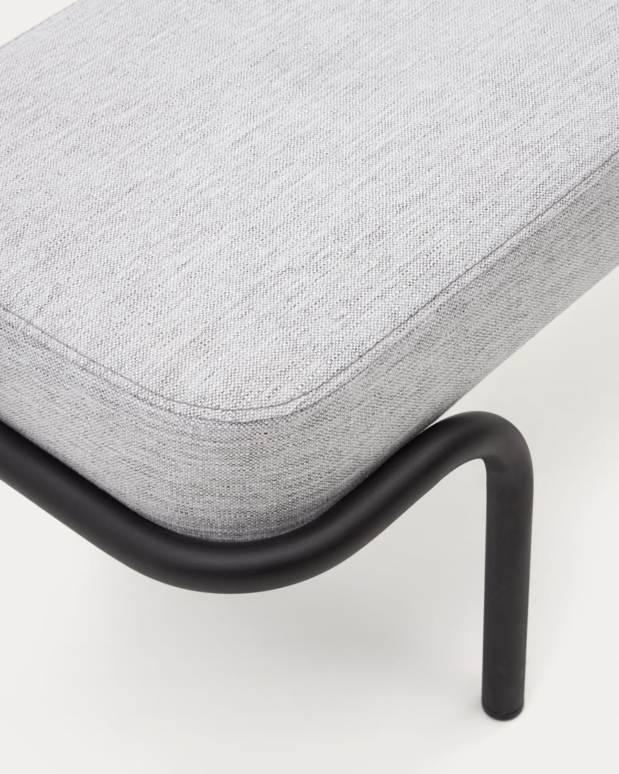 Compo bench in grey and black metal structure, 130 cm