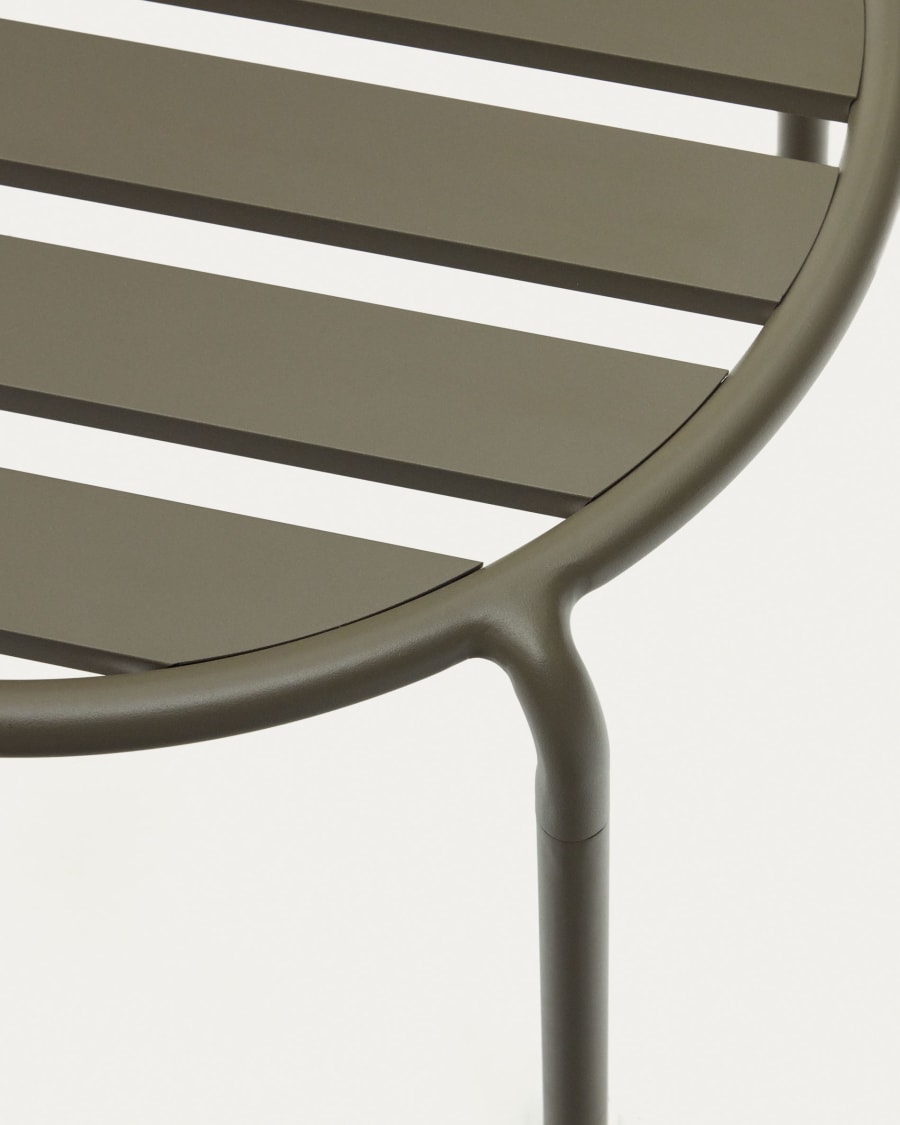 Joncols outdoor aluminium side table with powder coated green finish, Ø 60 cm