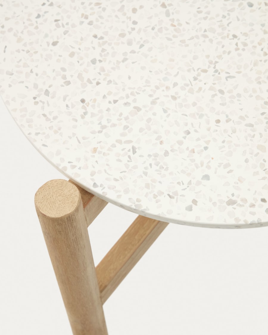 Pola cement and solid eucalyptus wood side table, Ø 50 cm FSC
