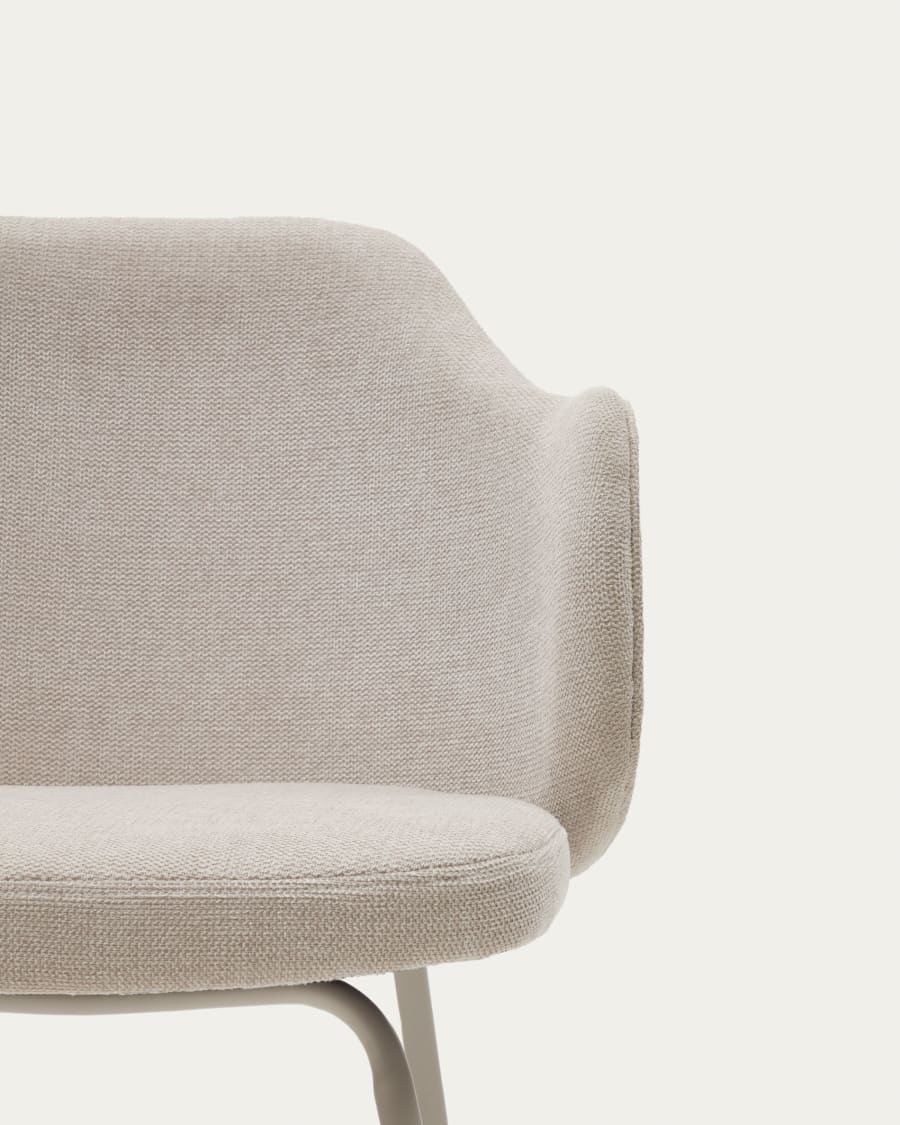 Yunia chair in beige with steel legs in a painted beige finish FSC 100%